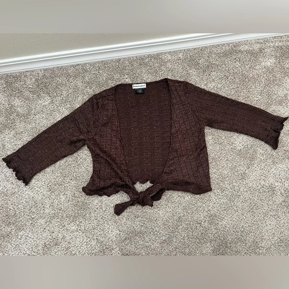 Parkhurst cover up / cardigan • size small • brown